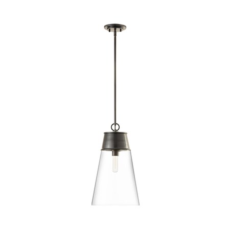 Z-Lite Wentworth 1 Light Pendant, Plated Bronze & Clear 2300P12-BP